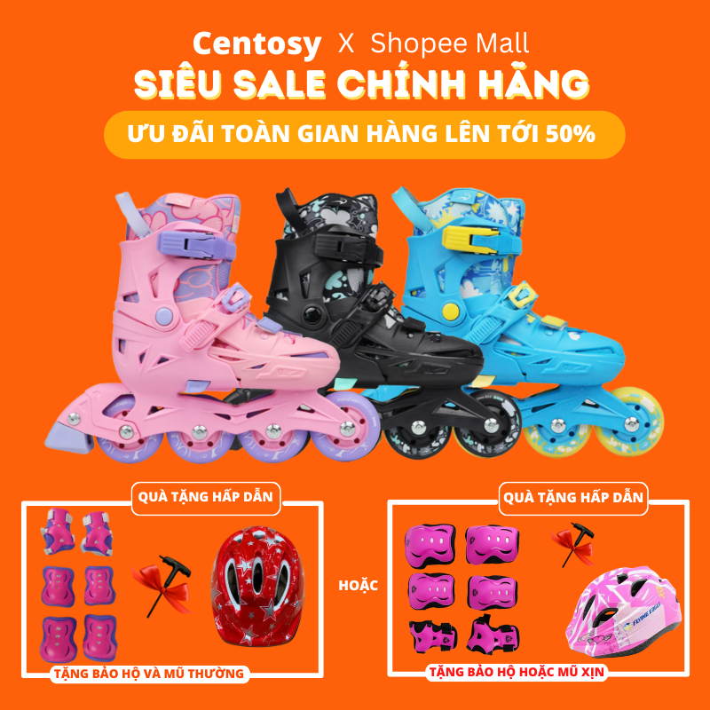  Giày patin trẻ em  Centosy  Flying Eagle NT2 Pro - Bánh cao su đặc form nhựa an toàn 