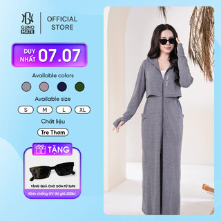  Áo Chống Nắng Dài Toàn Thân Nữ GUNO x Thơm Tre 2 Lớp Chống Tia UV Thoáng Khí Mũ Rộng Vành Che Trán 25AG93 
