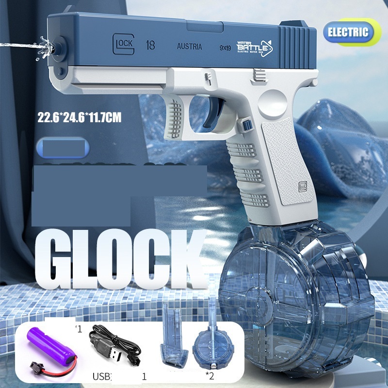 Súng nước Glock G18 với thiết kế hiện đại, sử dụng pin sạc điện Quà tặng thú vị cho trẻ em