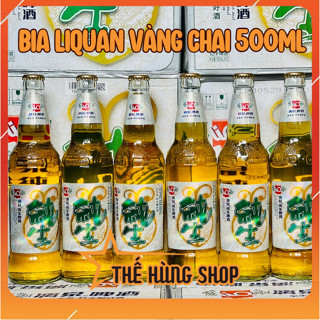  SỈ: 1 thùng 12 chai 500ml bia Liquan vàng bia nội địa Trung Quốc 