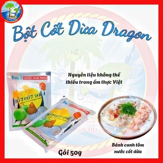 [Gói 50g] Bột cốt dừa Dragon nguyên chất 100% thơm hơn & béo hơn