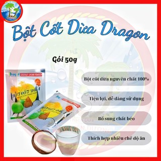 [Gói 50g] Bột cốt dừa Dragon nguyên chất 100% thơm hơn & béo hơn