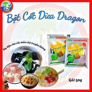 [Gói 50g] Bột cốt dừa Dragon nguyên chất 100% thơm hơn & béo hơn