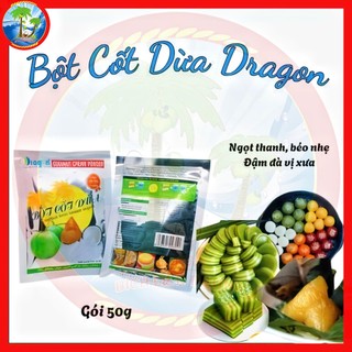 [Gói 50g] Bột cốt dừa Dragon nguyên chất 100% thơm hơn & béo hơn