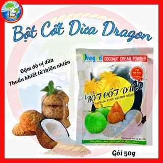 [Gói 50g] Bột cốt dừa Dragon nguyên chất 100% thơm hơn & béo hơn