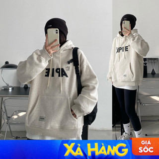 (SALE) Áo hoodie nỉ bông có mũ form rộng dành cho cặp đôi unisex nam nữ mặc đôi dày dặn DELIZ