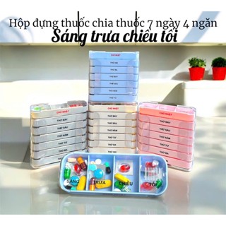 [CAO CẤP] Hộp Chia Thuốc 7 Ngày Tiện Lợi 4 Ngăn Sáng Trưa Chiều Tối Phiên Bản Tiếng Việt Hàng Cao Cấp TOMHOUSE TH-194