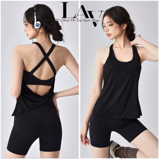 Áo tank top kèm bra mút may liền áo định hình ngực, tập gym yoga thể thao - LAV Activewear