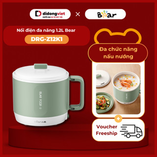 Nồi Điện Đa Năng Mini 1.2L Bear DRG-Z12K1 (MC-4H12J) | 500W - Nấu Lẩu, Mì, Xào, Hầm, Chống Dính | Bảo Hành 18 Tháng