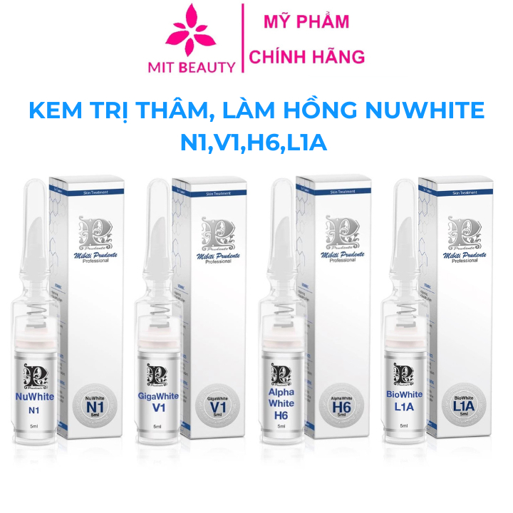 Kem Nuwhite, Gcell hồng nhũ hoa N, hồng bikini W, khử thâm nách bẹn A, hồng môi L1A chĩnh hãng 5g