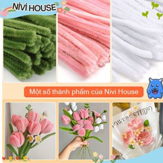  SET Kẽm nhung làm hoa   Kẽm loại 1 Tặng kèm 1 keo nến + 1 đèn led 1m - Nivihouse 