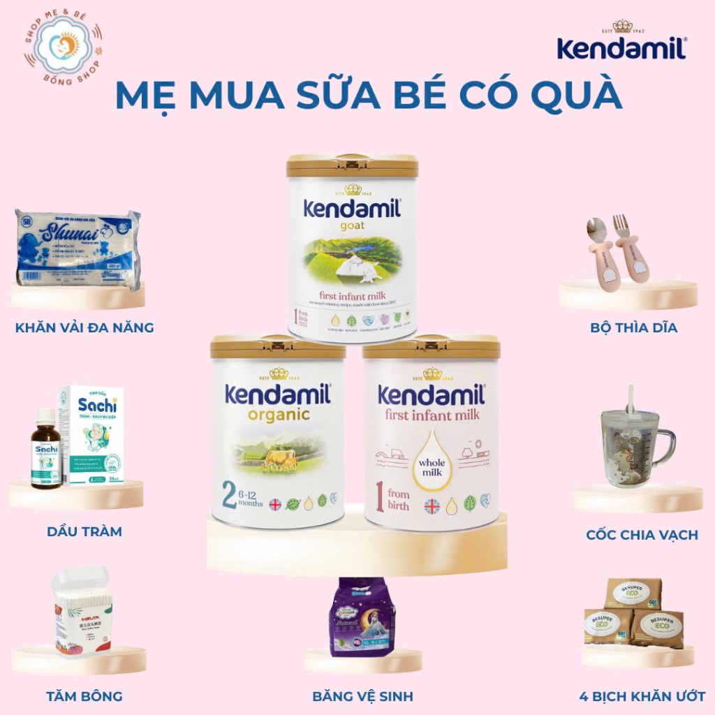 [KÈM QUÀ] Sữa nguyên kem Hoàng Gia Anh Kendamil Organic, Classic, Goat dê lon 800g