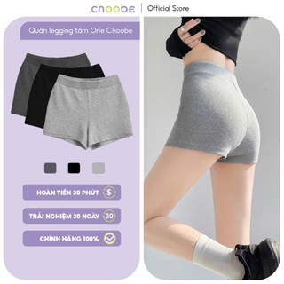 Quần đùi nữ Orie Choobe legging ôm biker short lưng cao vải gân tăm dày dặn co giãn tốt basic QS26