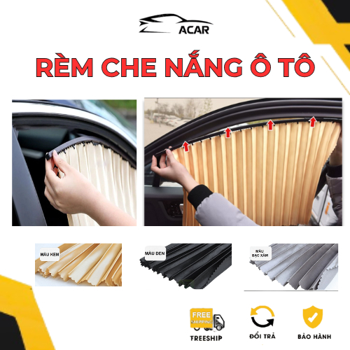 Bộ 4 Rèm Che Nắng Ô Tô Cao Cấp, Gắn Hút Nam Châm Thông Minh