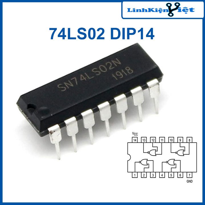 Chíp 74LS02 Quad 2-input NOR Gate DIP14