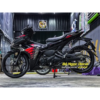 Tem rời đỏ dán xe EX155 Đen