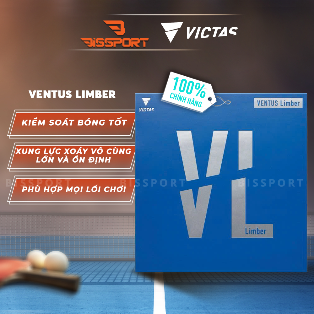 Mặt Vợt Bóng Bàn Victas Ventus Limber 40 Độ Chính Hãng - Tốc Độ Vượt Trội, Kiểm Soát Hoàn Hảo, Xoáy 
