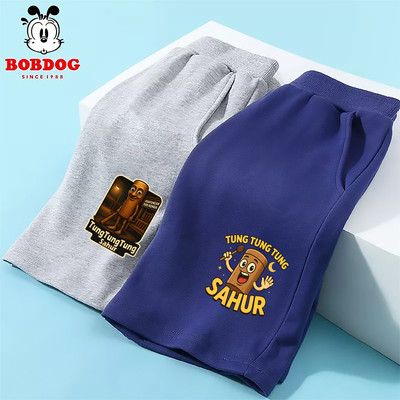 Quần đùi bé trai BOBDOG chất da cá cạp chun co dãn in hình tung tung tung cho bé