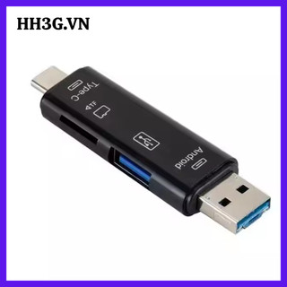 Đầu Đọc Thẻ Nhớ 5 In 1 Type-C/ TF/USB 2.0/USB/Micro USB – Hỗ Trợ Thẻ TF Cho Android, Laptop, PC