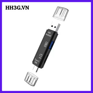 Đầu Đọc Thẻ Nhớ 5 In 1 Type-C/ TF/USB 2.0/USB/Micro USB – Hỗ Trợ Thẻ TF Cho Android, Laptop, PC