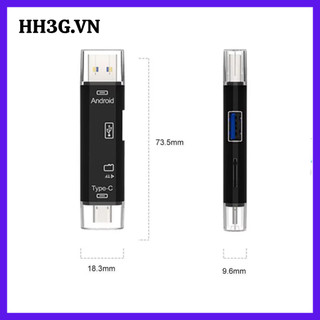 Đầu Đọc Thẻ Nhớ 5 In 1 Type-C/ TF/USB 2.0/USB/Micro USB – Hỗ Trợ Thẻ TF Cho Android, Laptop, PC