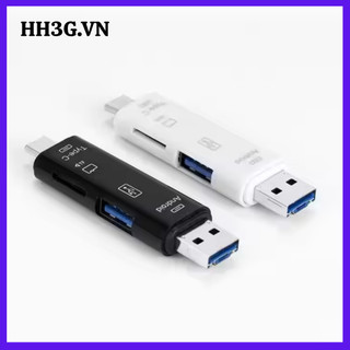Đầu Đọc Thẻ Nhớ 5 In 1 Type-C/ TF/USB 2.0/USB/Micro USB – Hỗ Trợ Thẻ TF Cho Android, Laptop, PC
