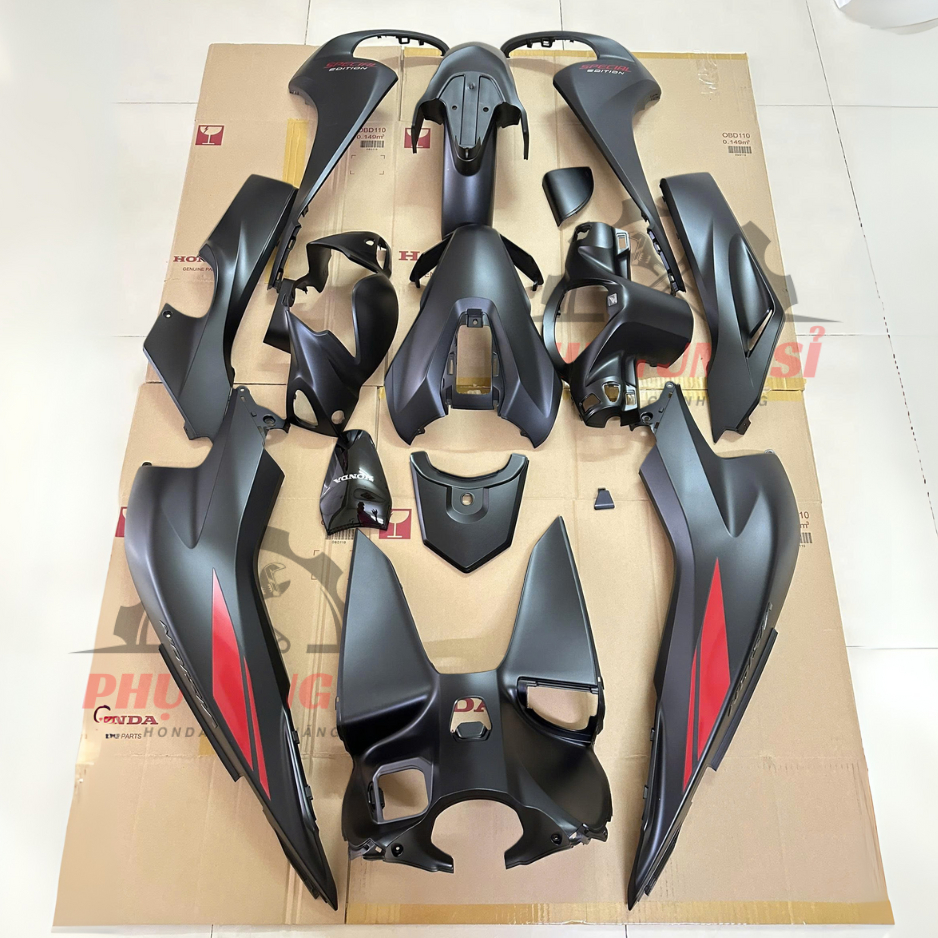 Dàn Áo Vision Đen Nhám Đời 2021-2024 Zin Hãng HONDA(PHIÊN BẢN CÁ TÍNH)