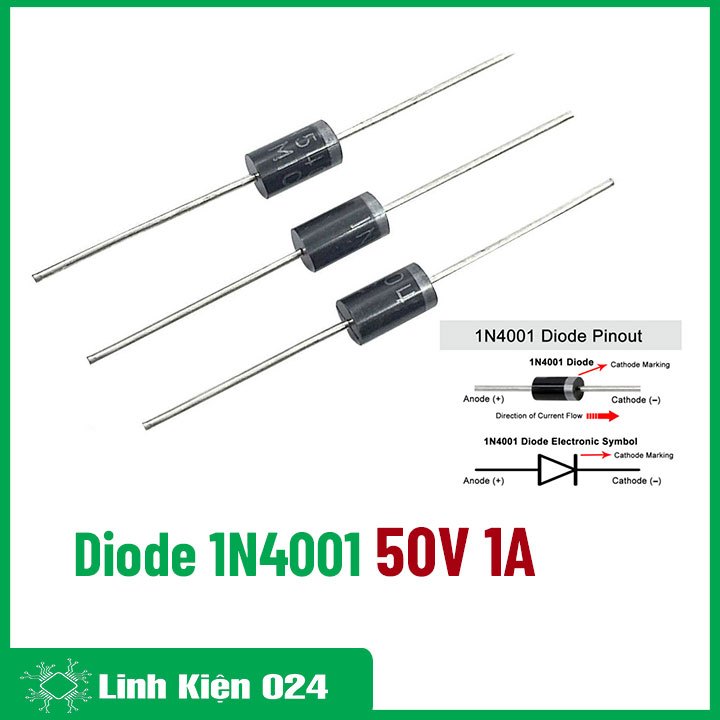 Combo 10 Sản phẩm Diode 1N4001 1A 50V (DIP)