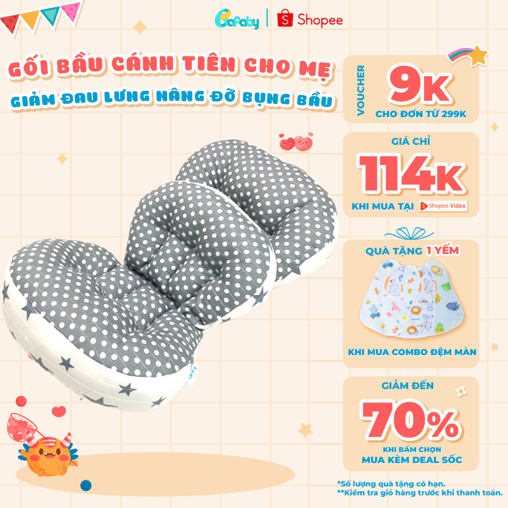 [GIẢM ĐAU LƯNG] Gối Bầu Cánh Tiên Cao Cấp Mẫu Đa Dạng Chỉnh Được Khoảng Cách Siêu Tiện 213