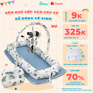 Đệm Ngủ Cho Bé Bafaby Gấp Gọn An Toàn Chống Giật Mình Cho Bé Ngủ Ngon Tặng Kèm Gối Chống Bẹp Đầu 358