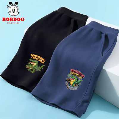 Quần đùi bé trai BOBDOG mùa hè chất da cá cạp chun co dãn in hình bombardino crocodilo cho bé