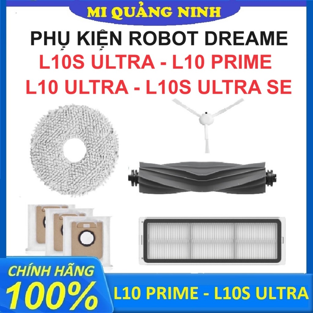 Phụ kiện Robot hút bụi Dreame L10S Ultra, L10 Ultra, L10 Prime - Chổi chính, Lọc Hepa, Khăn lau, Chổ