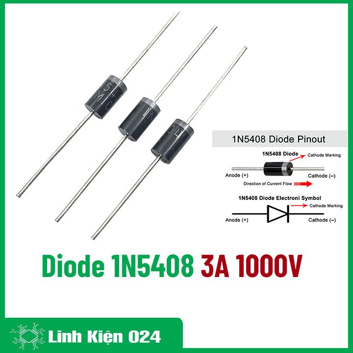 Combo 10 con Diode 1N5408 3A 1000V (DIP)