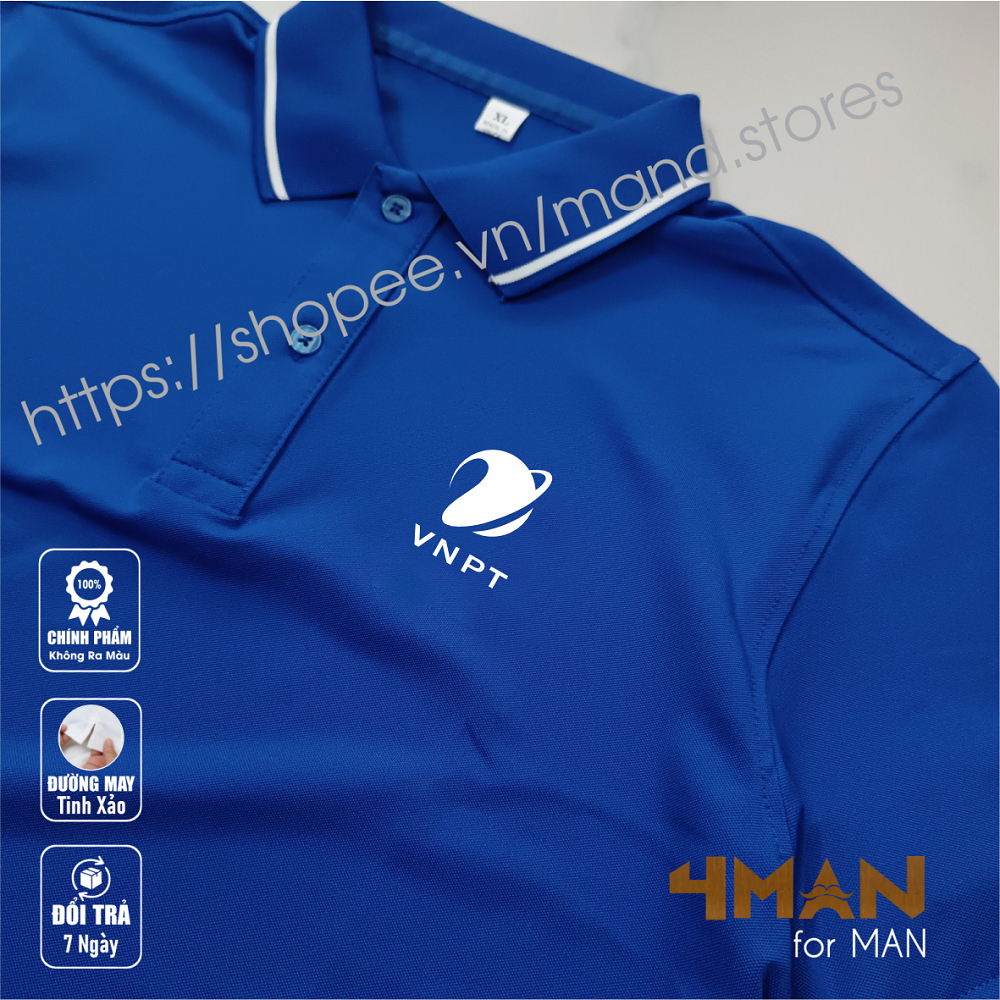 Áo thun Polo VNPT - Vải thun Cá sấu CVC Cao Cấp dày mịn Thoáng MÁt - Bền Màu CHống nhăn - 4Man Store