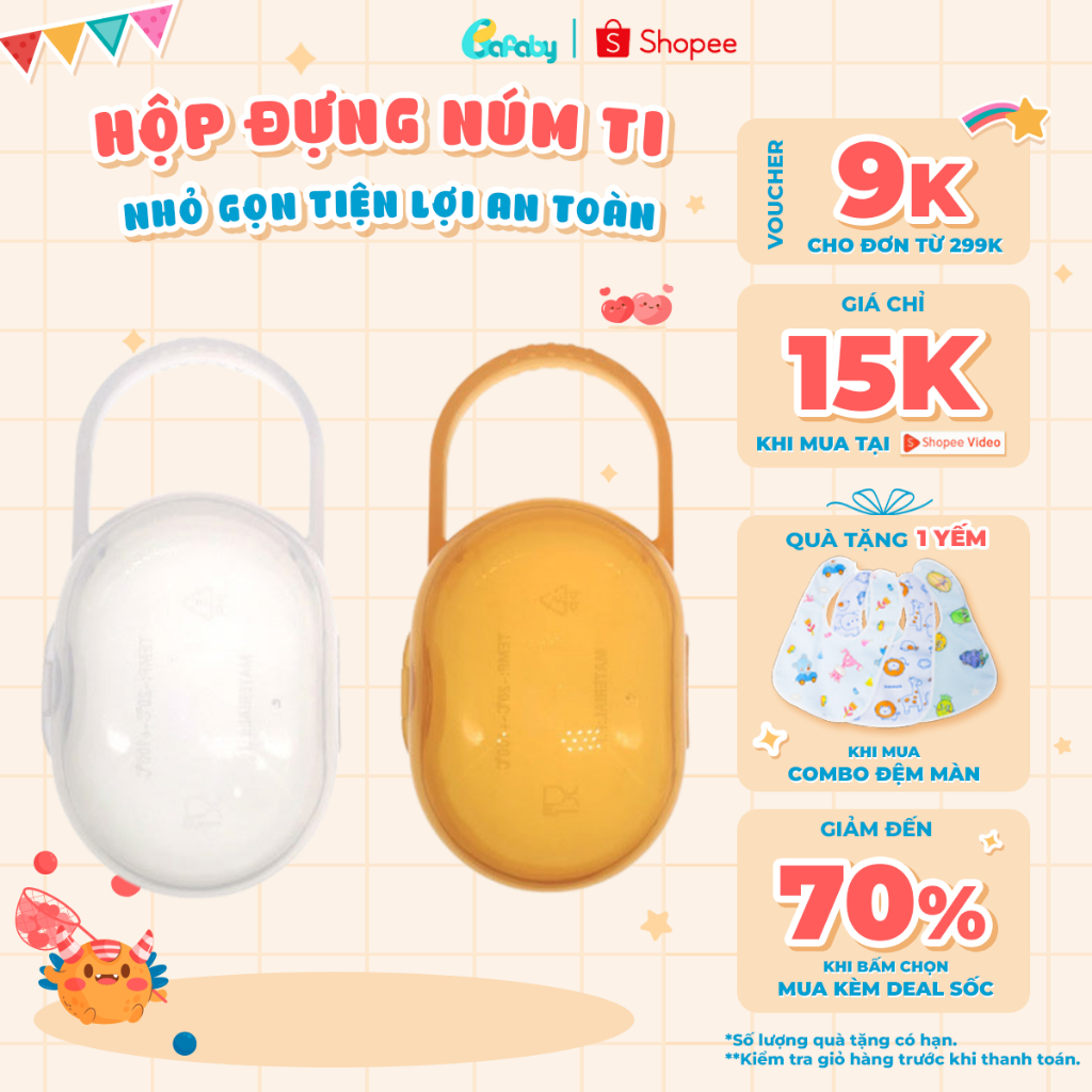 Hộp Đựng Ti, Núm Ti Cho Bé Có Móc Treo Tiện Lợi - 328