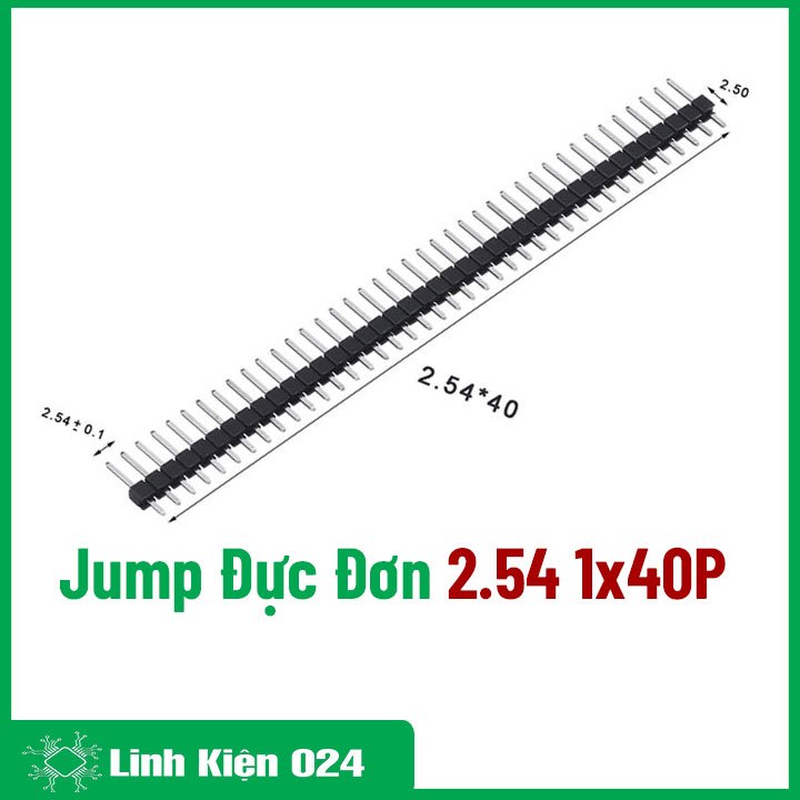 Combo 10 Jump Đực Đơn 1x40P 2.54 - 1 Thanh