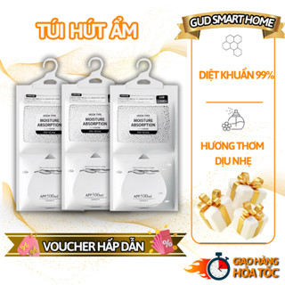 Túi Hút Ẩm Khử Mùi 2 Ngăn, Bịch Hút Ẩm Chống Mốc Siêu Hút Ẩm Lên Tới 500ml - Chống Nồm,Có Móc Treo