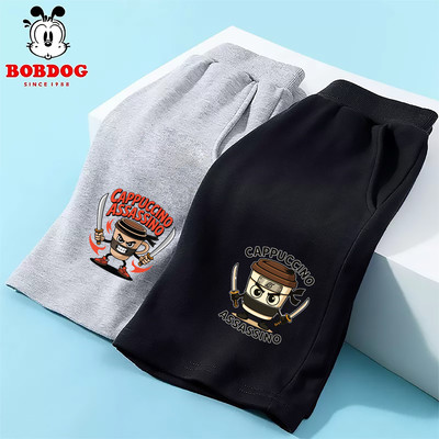 Quần đùi bé trai BOBDOG chất da cá cạp chun co dãn in hình Cappuccino Assassino cho bé