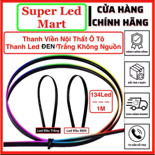  Đèn Led Viền Trang Trí Nội Thất Ô tô - Thanh Led Đen - Trắng không Kèm nguồn- Chui tròn 4P 
