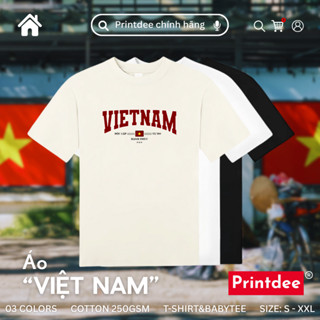 Printdee® |  Áo Thun Quốc Dân Việt Nam "Độc Lập-Tự Do-Hạnh Phúc" - Regular Tshirt & Baby Tee 100% Cotton Unisex - vn01