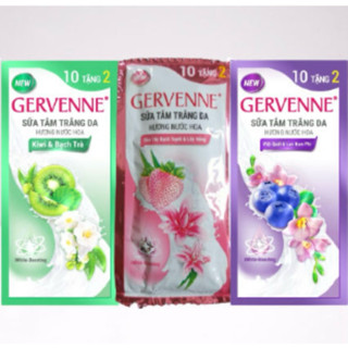  Thùng 60 dây sữa tắm Gervenne 12 gói x 5g Kiwi Bạch trà Việt quất Lan Nam Phi Dâu tây bạch tuyết lily hồng 
