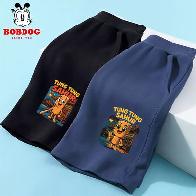 Quần đùi bé trai BOBDOG chất liệu da cá cạp chun co giãn thoáng khí in hình TUNG TUNG TUNG cho bé