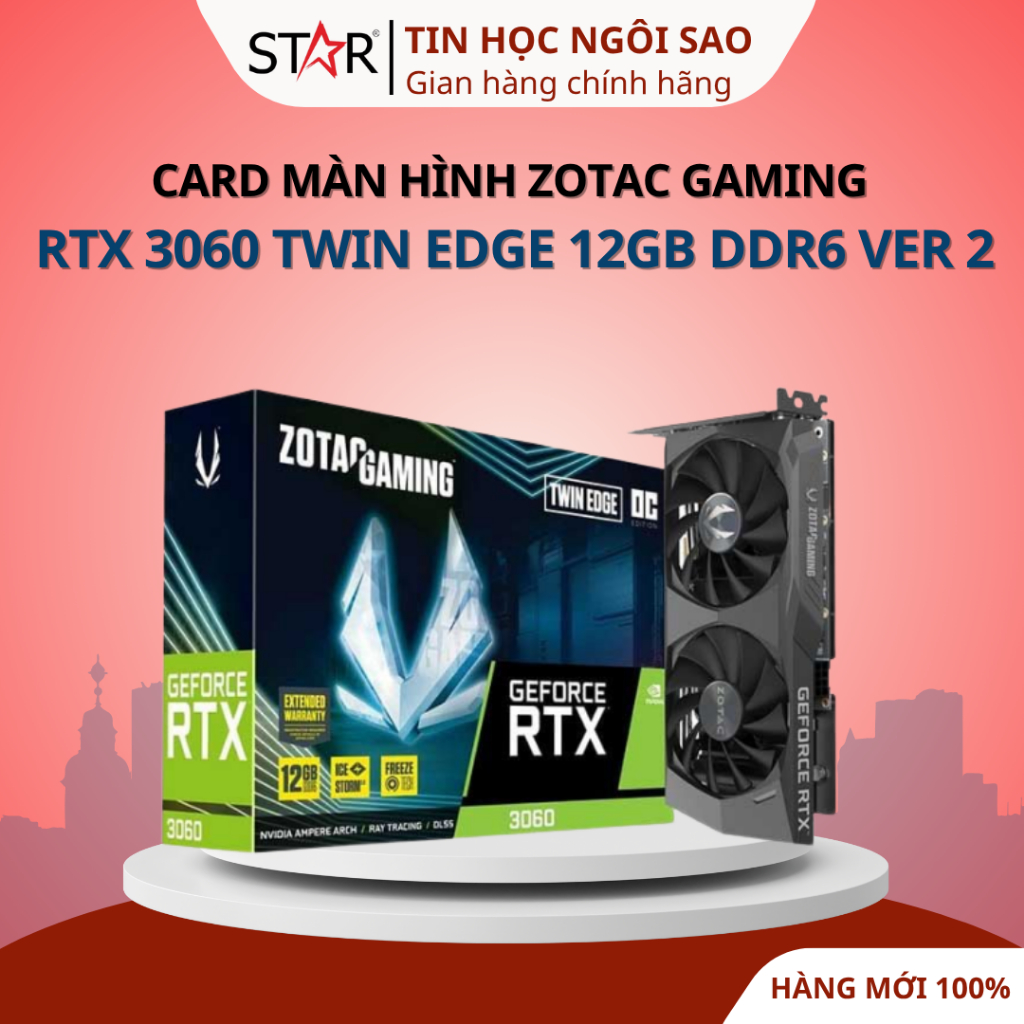 Card Màn Hình ZOTAC Gaming RTX 3060 Twin Edge 12GB DDR6 Ver 2 (ZT-A30600E-10M) - Bảo hành 36 tháng