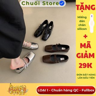 (BẢN XỊN CHUẨN QC) Giày Lolita nữ LOẠI 1 mũi vuông chất da Pu hai lớp chuẩn hàng QC hai quai cài kiểu dáng sang chảnh