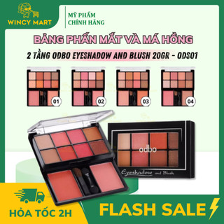  Bảng Phấn Mắt Và Má Hồng 2 Tầng ODS01 Odbo Eyeshadow And Blush 20g Gồm 8 Ô Mắt 2 Ô Má Hồng Và 2 Cọ Tone Cam Thái Lan 