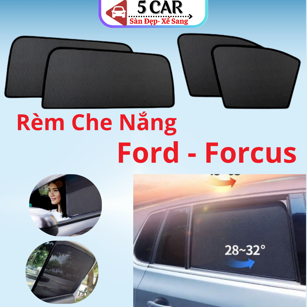 Rèm che nắng Xe Ford Focus 2007- 2024 Loại 1-  Bộ 4 tấm 4 cửa chắn nắng vừa khít form xe, nam châm h