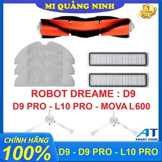 Phụ kiện robot hút bụi Dreame D9, L10 Pro, D9 Pro, D9 Max, MovaL 600 - Màng lọc hepa, Chổi chính, Chổi cạnh, Khăn lau
