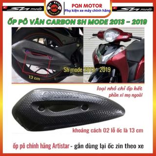Ốp pô Hàng Artistar Cho Sh Mode Các Đời Xe Từ 2013 - 2019 và Sh mode 2020 - 2025 Vân Cacbon Đẹp Bền