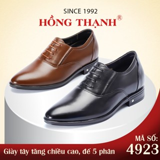 Giày Tây Nam Độn Cao HỒNG THẠNH Giày Oxford Đế Cao 5cm Da Bò Mịn Sang Trọng - 4923