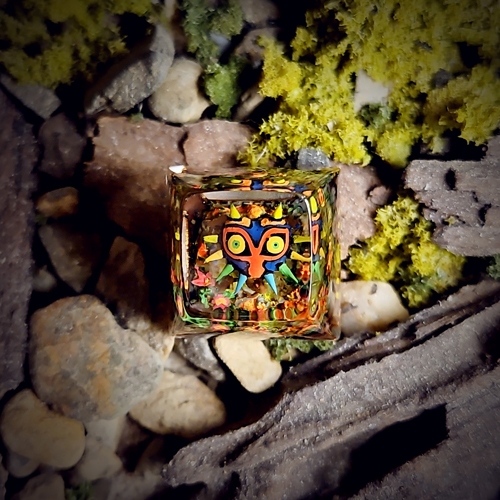 Majora v1 1U keycap, keycap artisan, keycap artisan, zelda keycap, keycap Majora, phím Zelda